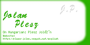 jolan plesz business card
